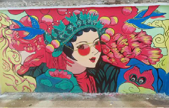 武功墙体彩绘-网红墙