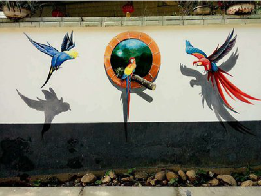 武功视觉错位-3D墙绘设计