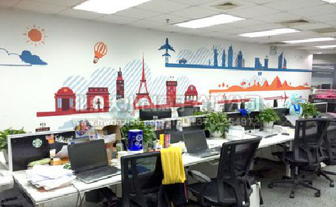 武功教你设计办公室墙绘的方法。